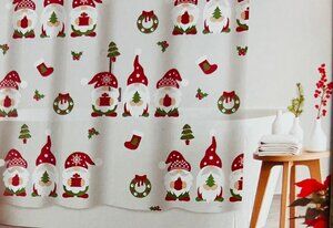 NIB❤️Peppermint Place Holiday Santa Peva Shower Curtain